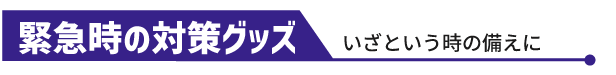 緊急時の対策グッズ
